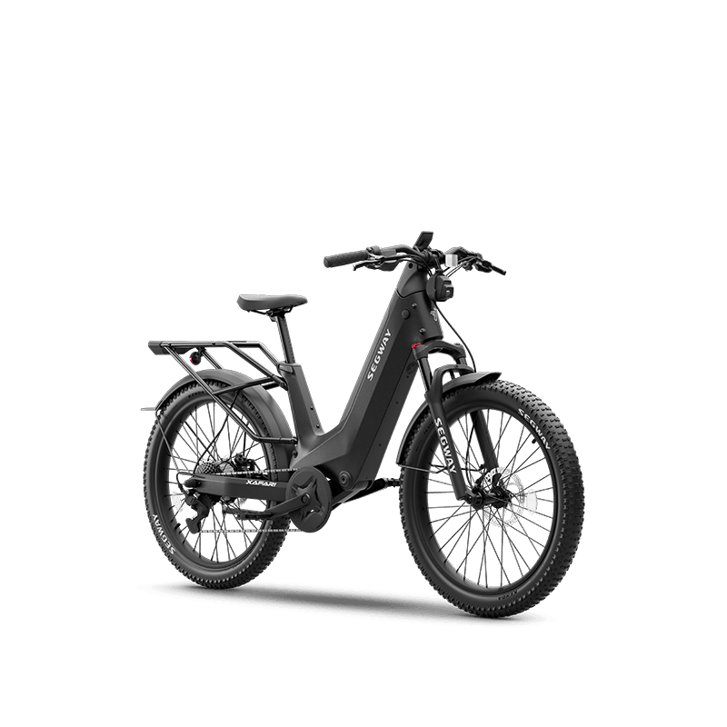 Segway Xafari electric bike in silver, front view