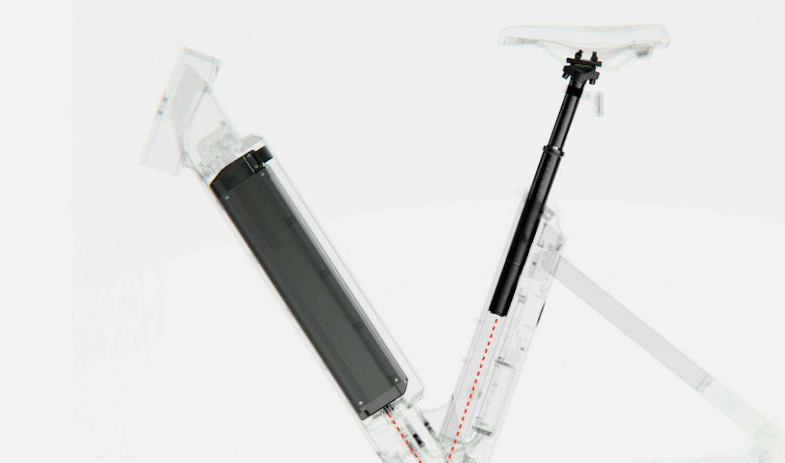 Segway Xiro dropper post wired into the e-bike