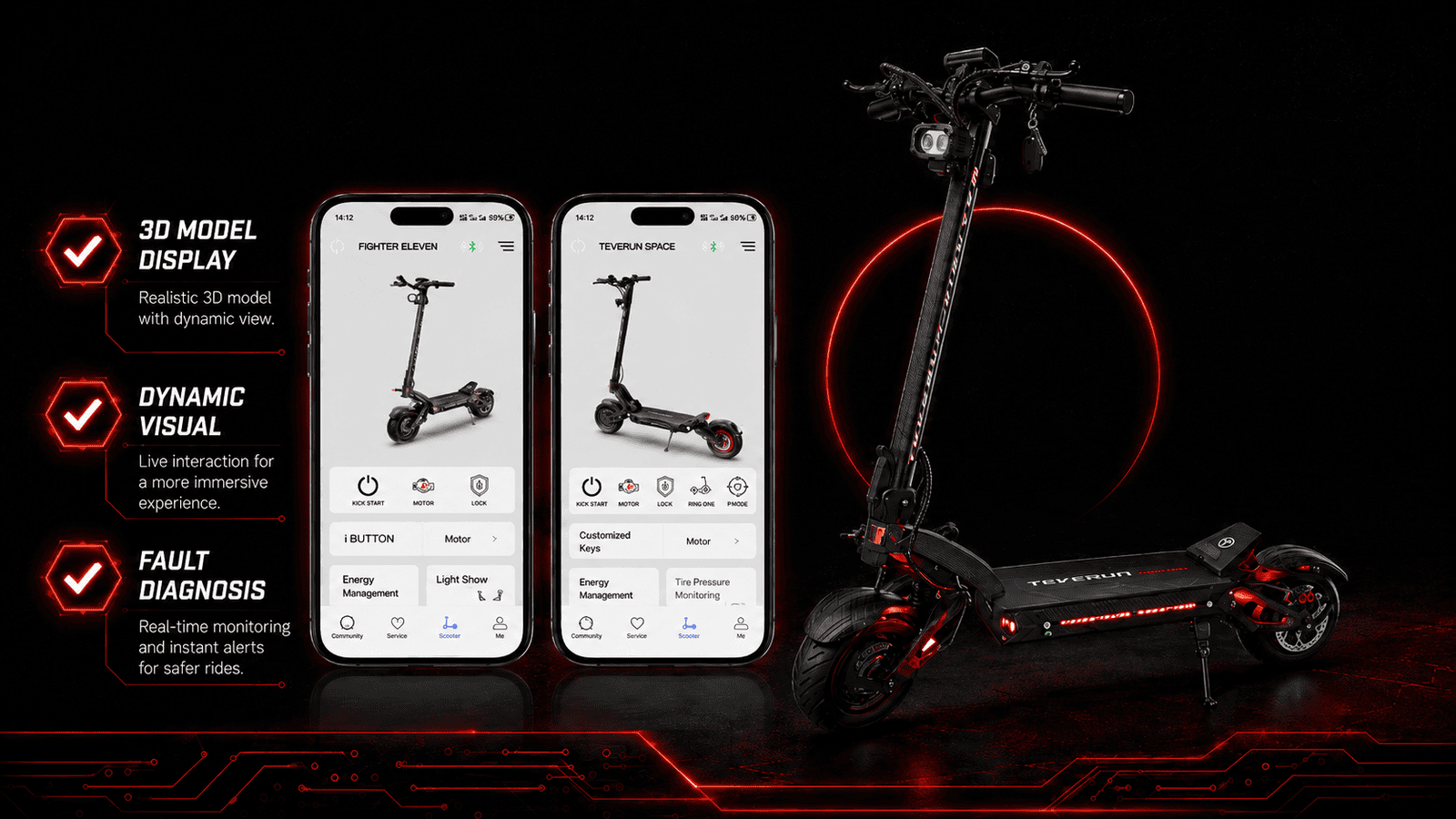 Teverun safety features in the app