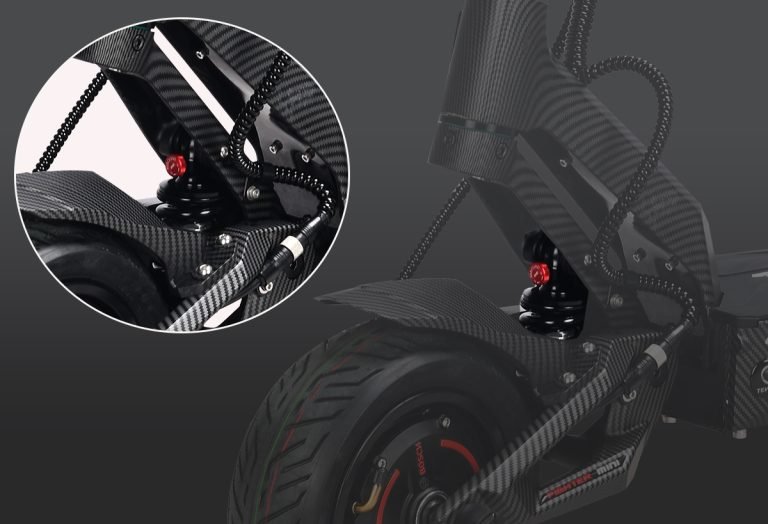 KKE adjustable hydraulic suspension on the Fighter Mini Pro electric scooter