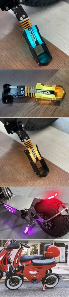 WEPED LED kickstand anodized, close-up