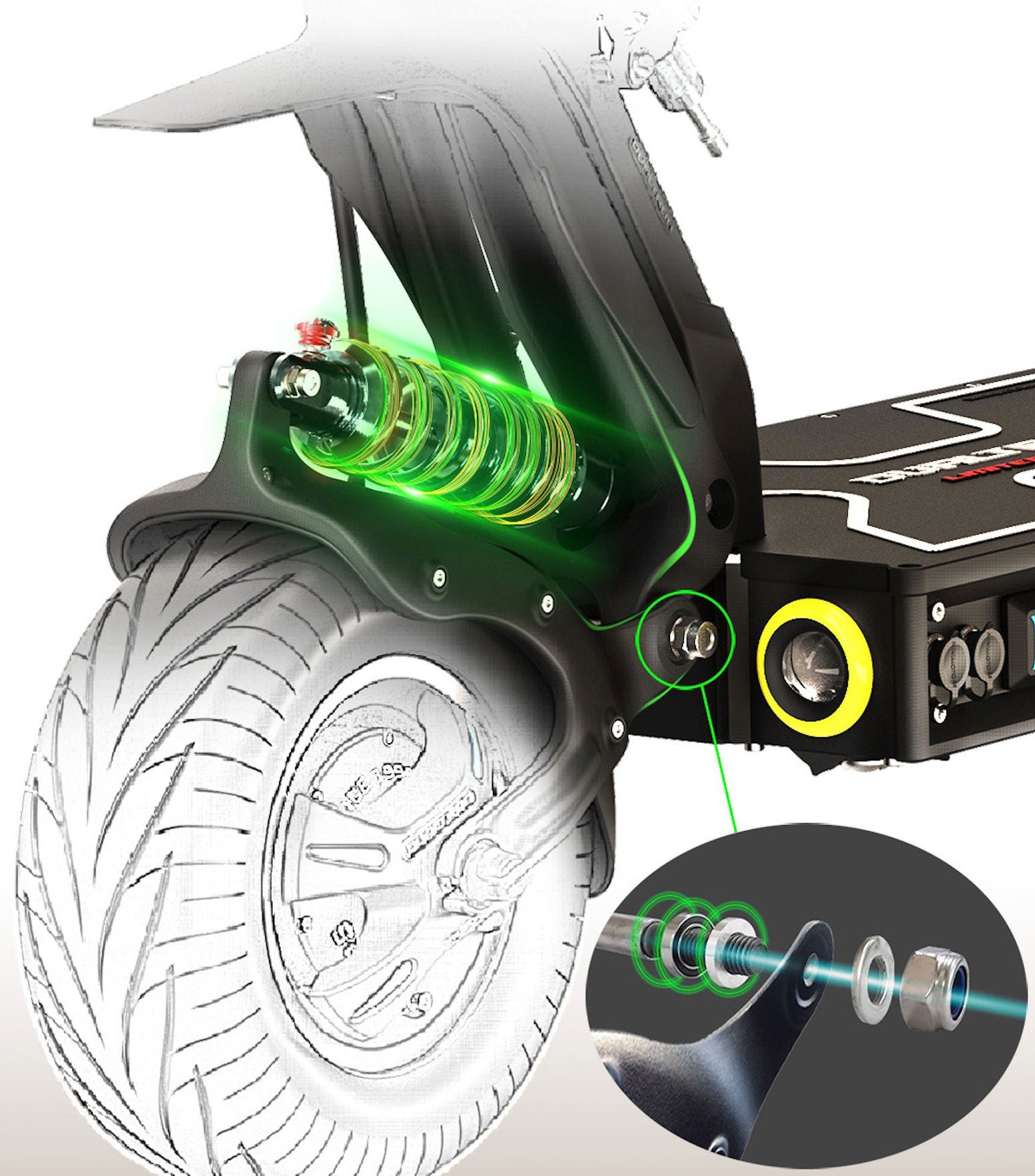 Dualtron X Limited electric scooter coilover suspension